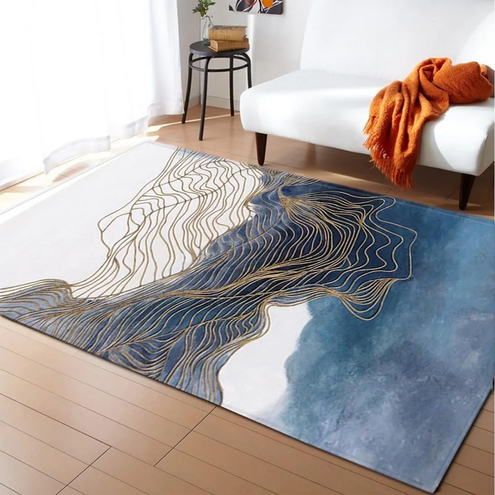 Tapis de salon doux 120x160cm décoration moquette chambre adultes