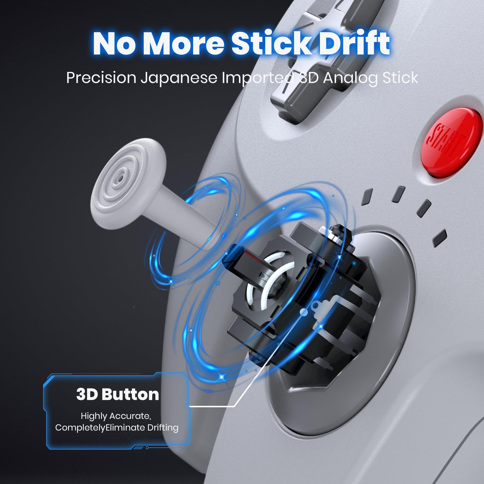 miadore 2 PCS Controller wireless N64 per Switch 1 2/OLED/lite,Plug & Play | Controller per PC con ricevitore USB a 2,4 GHz,batteria da 500 mAh,vibrazione integrata,Per PC,Mac,Raspberry Pi (nero+grigio)