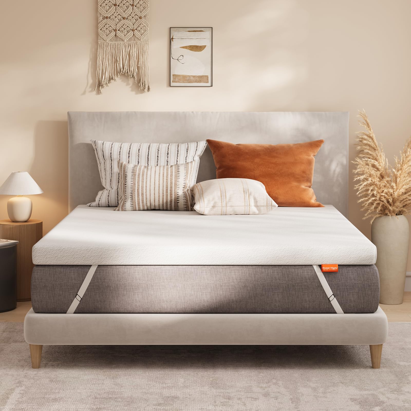 Sweetnight Topper Materasso Confortevole, Topper Matrimoniale 180x200 Alto 7CM, Topper Materasso Matrimoniale in Foam Supporta Alta Resilienza, Rimovibile e Lavabile, Bianca