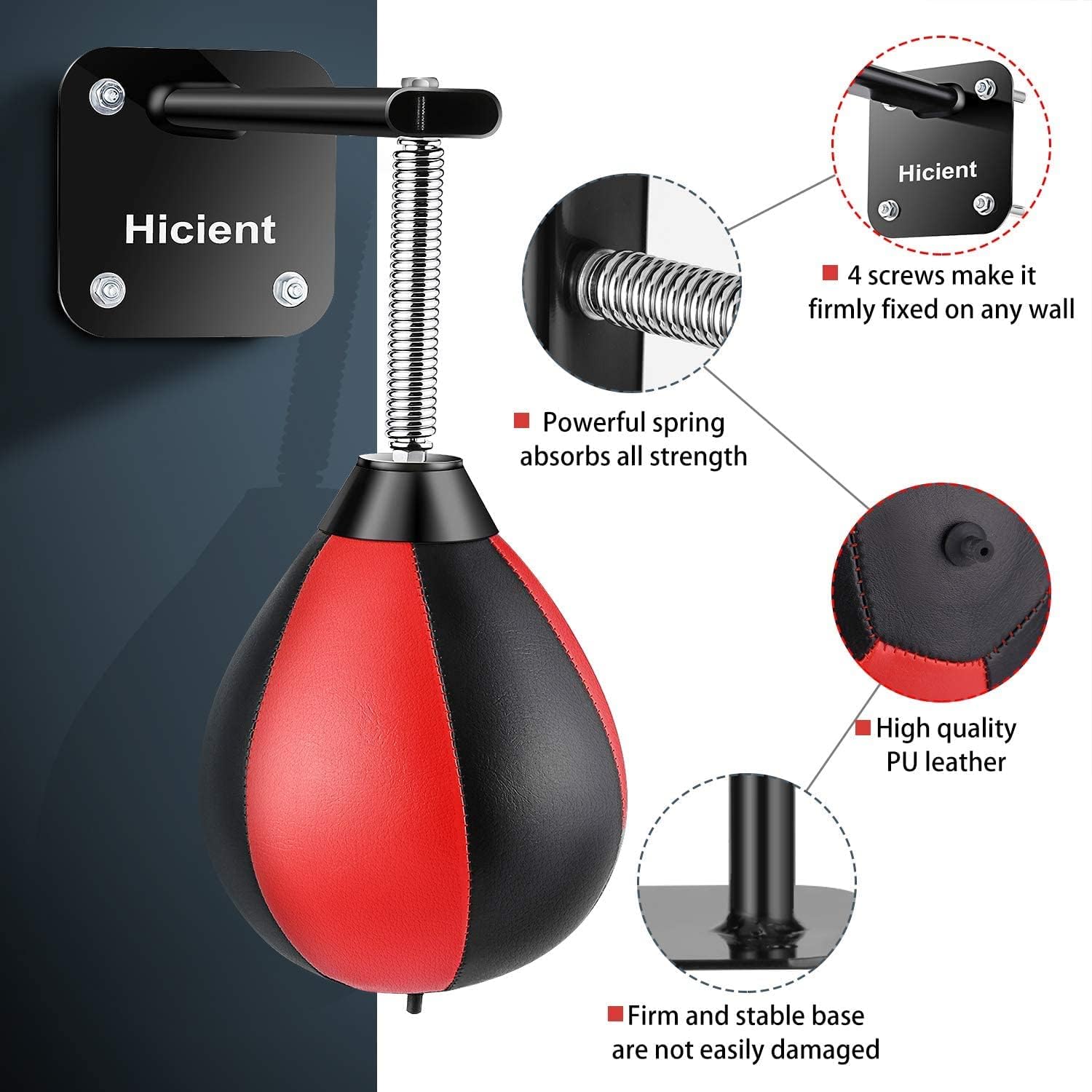 Hicient Punching Bag Reflex Speed Bag with Reinforced Spring Wall-Mounted Strong Durable Boxing Ball Relief Stress Ball for Kids Adults Home Office Gym : Sports & Outdoors