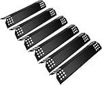 Unicook BBQ Heat Plates 14.56" L, Barbecue Gas Grill Replacement Parts, Porcelain Heat Shield Tent, BBQ Burner Cover, Flame Tamer for Gas Grills, 4 Pack