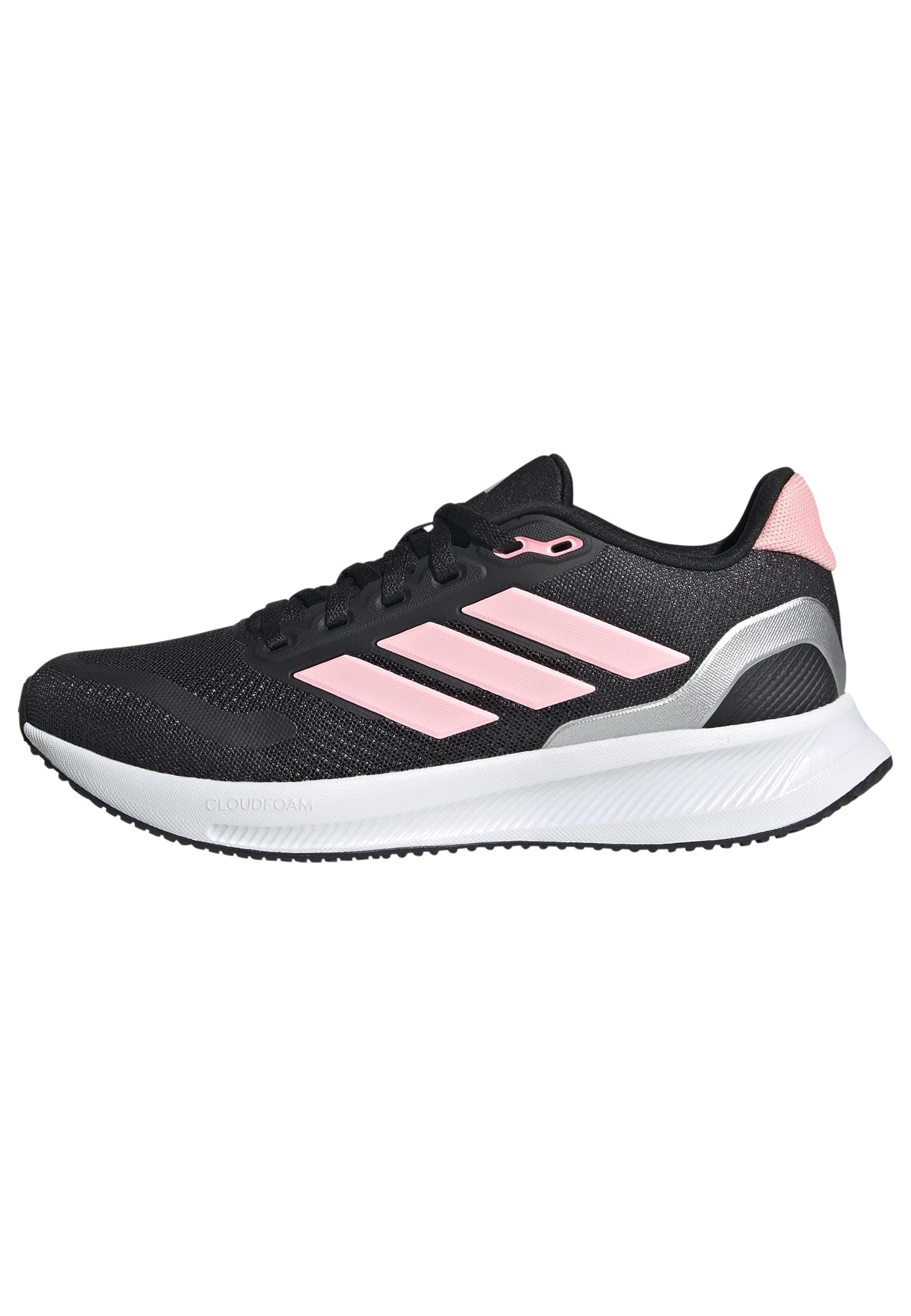 adidas Unisex Kids Runfalcon 5 Junior Shoes, Core Black/Pink/Silver Metallic, 6.5 UK