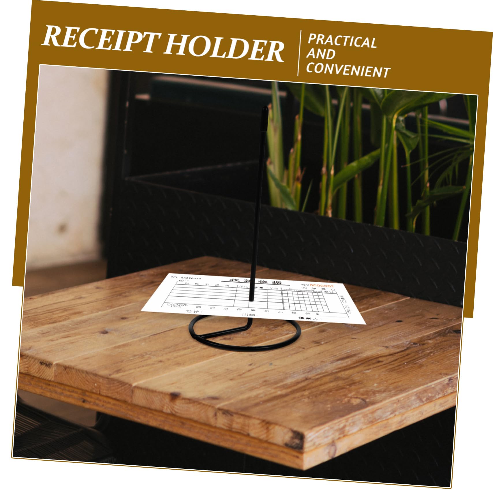 SEWACC 2pcs Stainless Steel Receipt Holder Spike Bill and Memo Organizer for Restaurant Office Desk Kitchen and Bar Reception