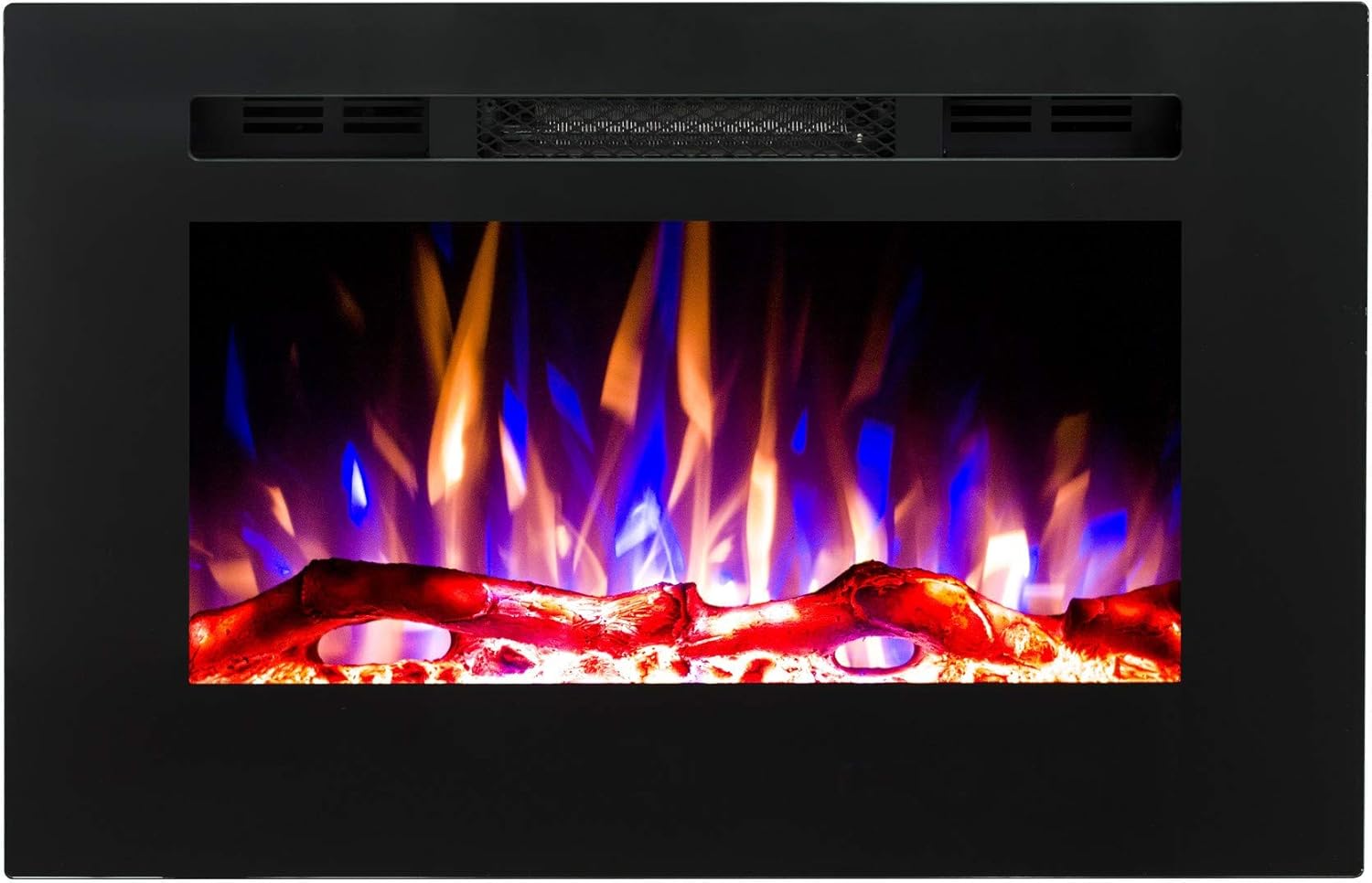 Electric fireplace installed in a modern living room