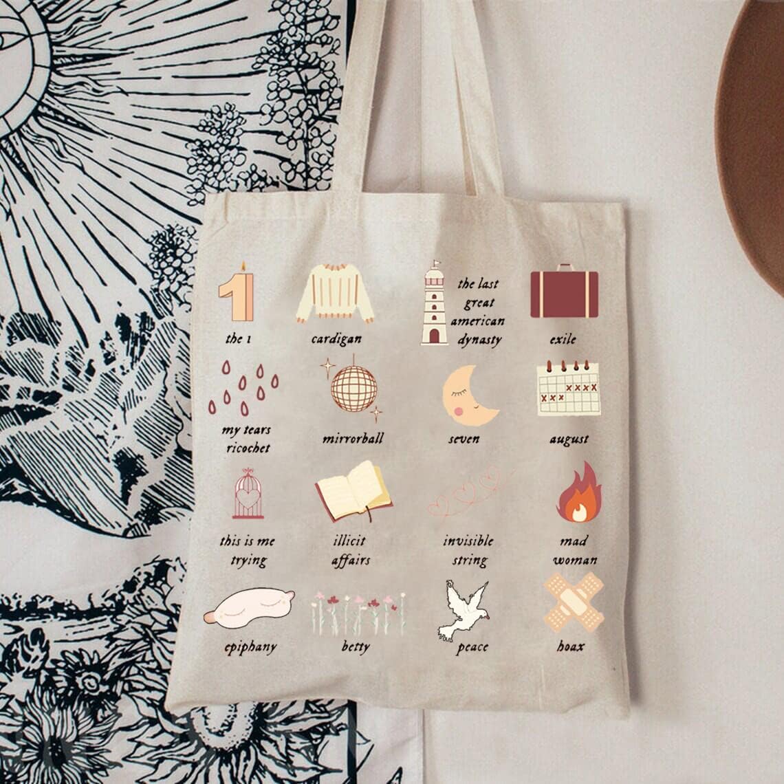 TOBGBE Album Inspired Gift Singer Fan Gifts All Album Name Tote Bag Singer Merchandise Music Lover Tote Bag (Peace Tote) - Image 2