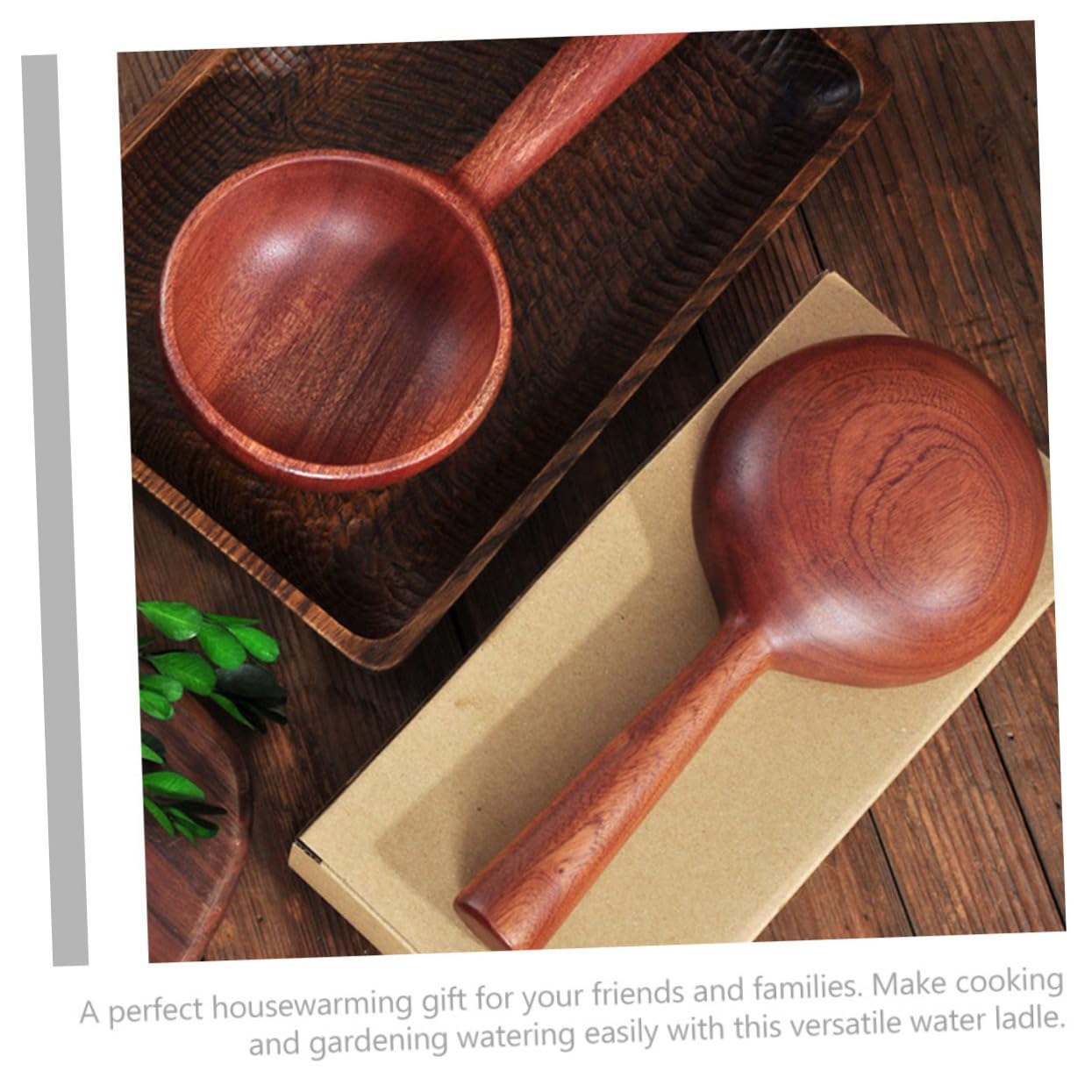 BESTonZON 2pièces Louche Bois Avec Manche Ergonomique Pour Cuisine Et Jardin Ustensile Polyvalent Pour Arroser Et Servir Pour Cuisson Lavage Des Légumes