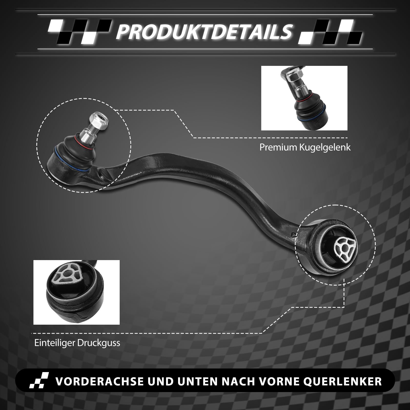 Federungsbausatz – 2-TLG Vorderer Unterer Querlenker, kompatibel mit 2006-2018 BMW X5 2007-2019 X6