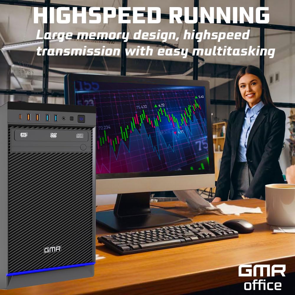 GMR Ultra i5 Office PC - Ordenador de Oficina para Empresas | 3 Años de Garantía | 16 GB de RAM | SSD M.2 de 512 GB | USB 3 | Windows 11 Pro | WiFi-Bluetooth