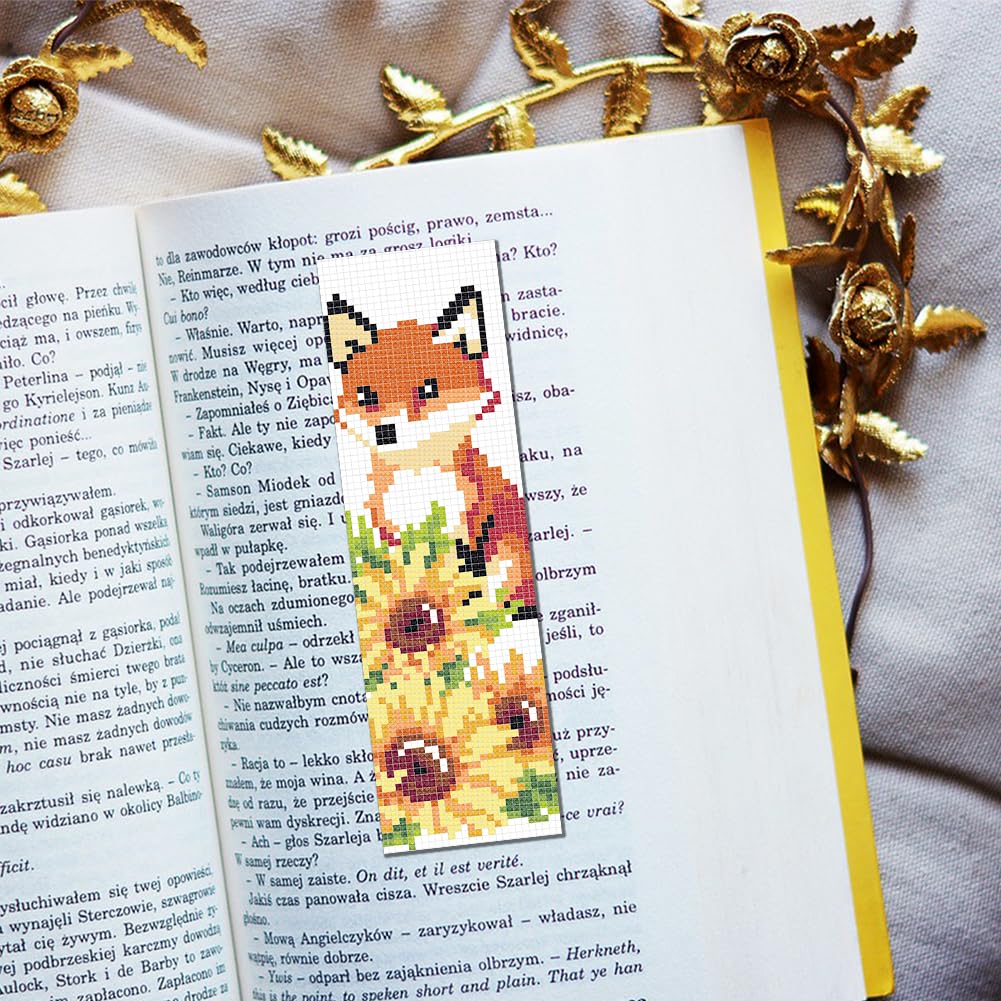 FREEBLOSS Cross Stitch Bookmark Kit - Beginner Embroidery -5