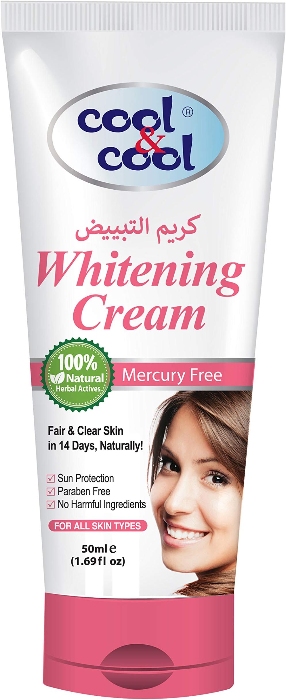 Cool & CoolWhitening Facial Cream for Women, 50 ml, Pink