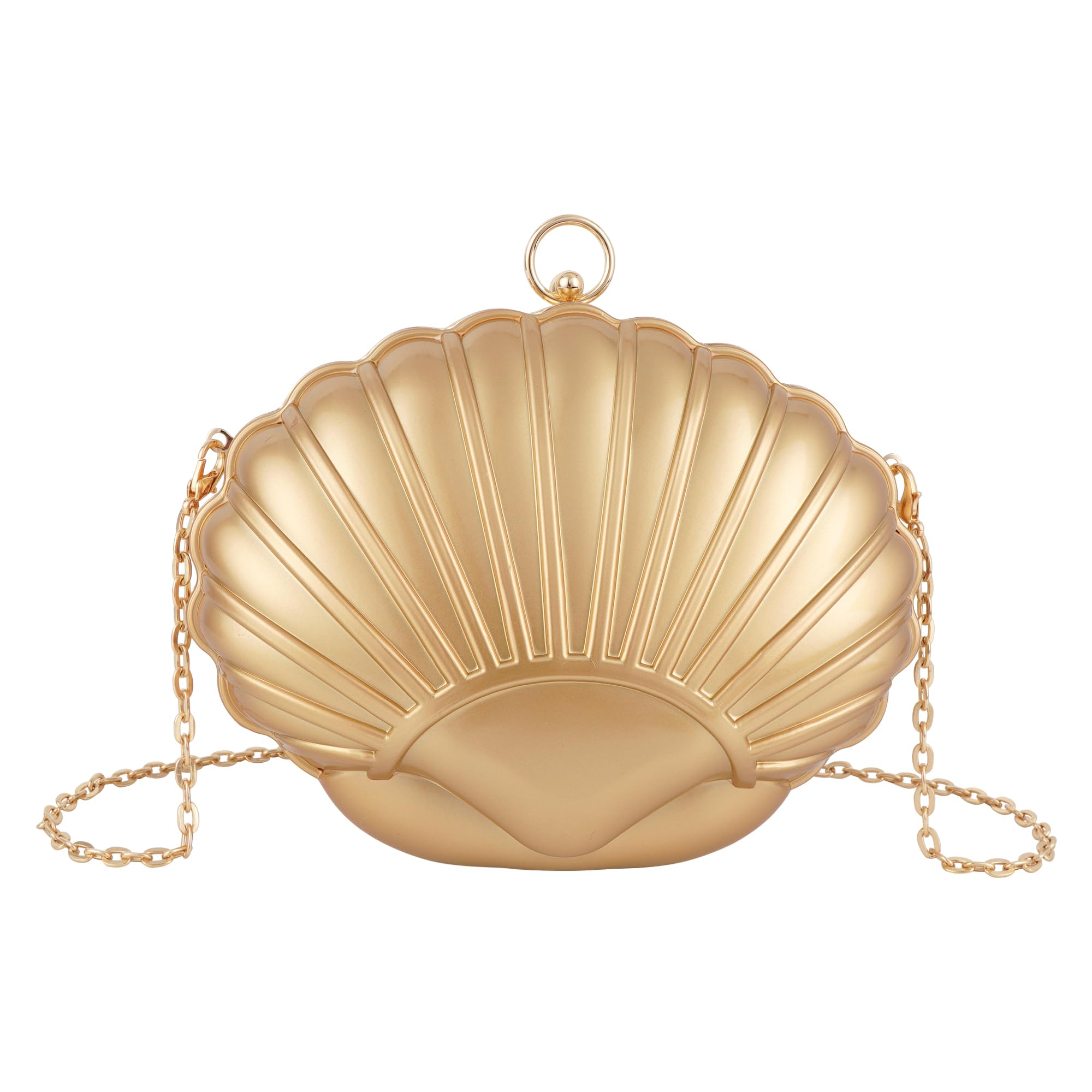 Women Seashell Evening Bag Purse Mermaid Chain Strap Clutch Handbag Shoulder Bag