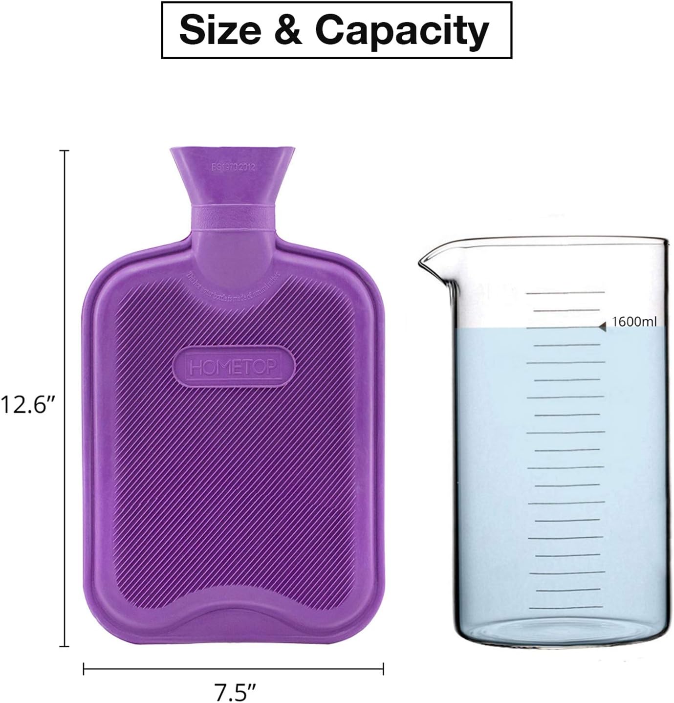 Rеvіеw Prоduсt HomeTop Premium Classic Rubber Hot Water Bottle w/Cute Knit Cover (2 Liter, Purple)