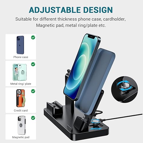 Miniatura 4 de Estación de carga para dispositivos Apple, estación de carga 3 en 1 para iPhone Series AirPods Pro321, soporte de cargador para Apple Watch