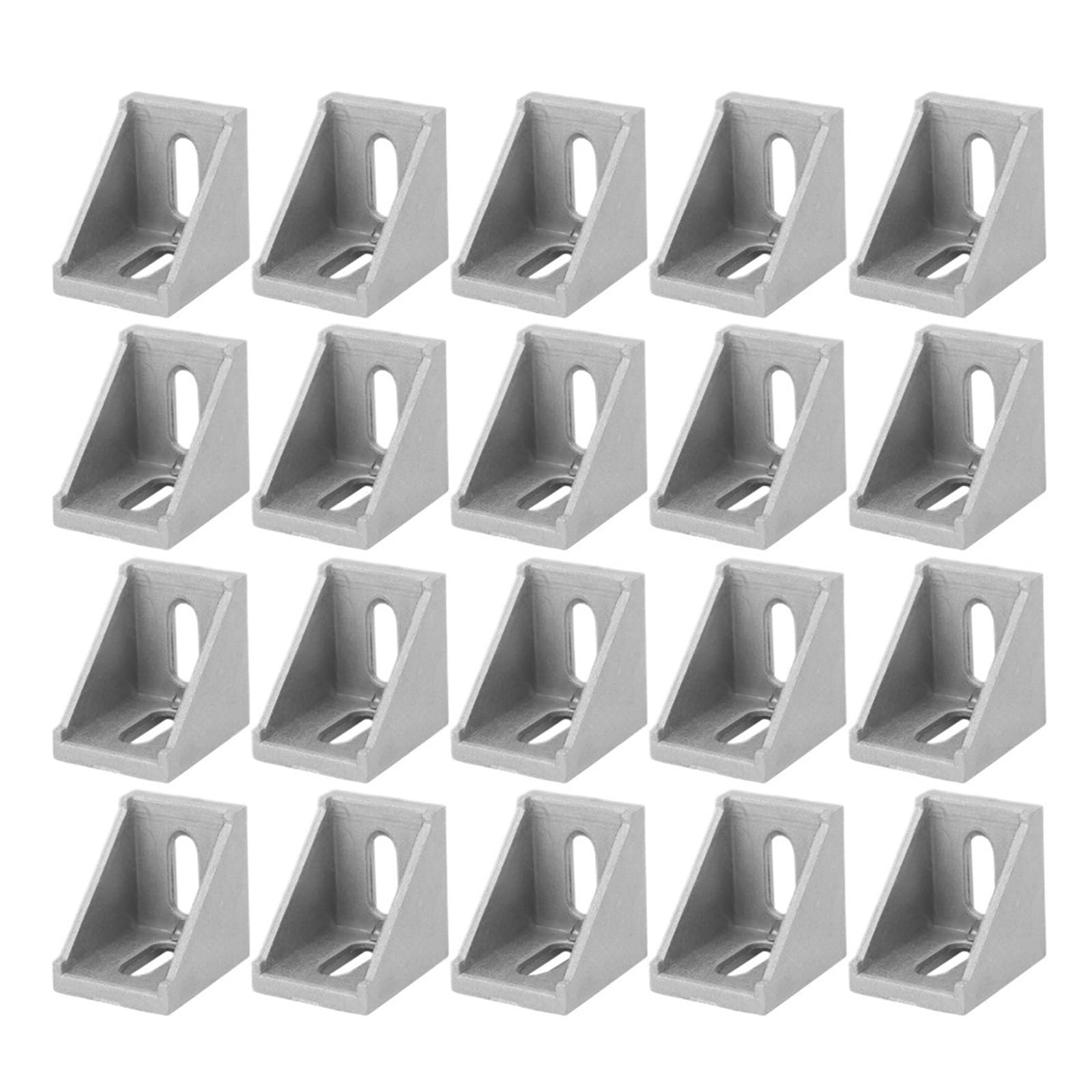 Pneshgtt One Color 20Pcs Aluminum Corner Bracket 2 Holes Right Angle L Type Compatible With 3030 Profile