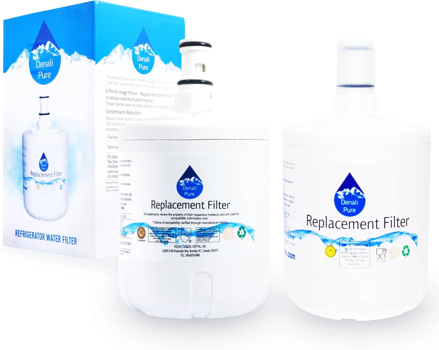 2-Pack Replacement for Kenmore/Sears 10650512001 Refrigerator Water Filter - Compatible with Kenmore/Sears 46-9002 Fridge Water Filter Cartridge