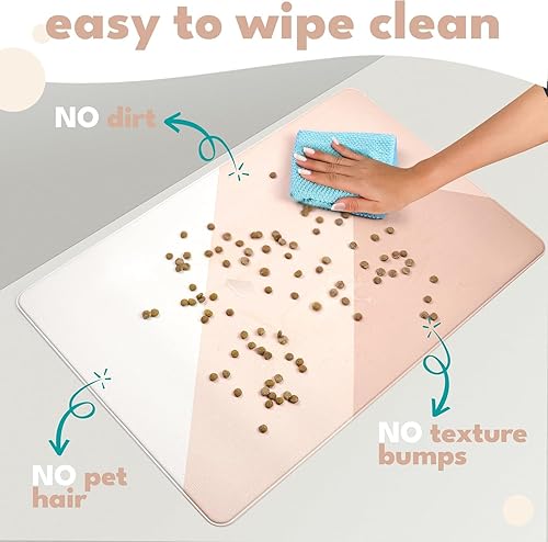 Miniatura 28 de NALALAS Tapete grande para alimentos y agua, tapete de alimentación para gatos Tapete grande impermeable para perros Tapete antideslizante