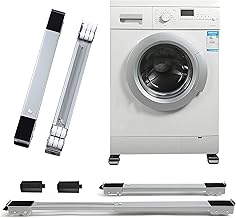 قاعدة متحركة للغسالة والمجفف والثلاجة، قاعدة تثبيت قابلة للتحريك والتعديل (لون فضي)