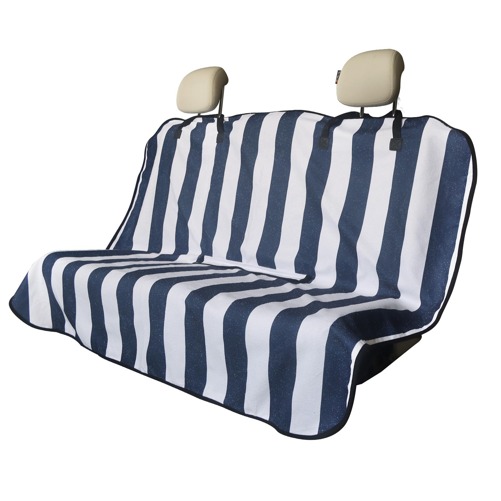 nbnhxnff Car Seat Cover (Blue & White Stripe, 1pcs Rear Seat)