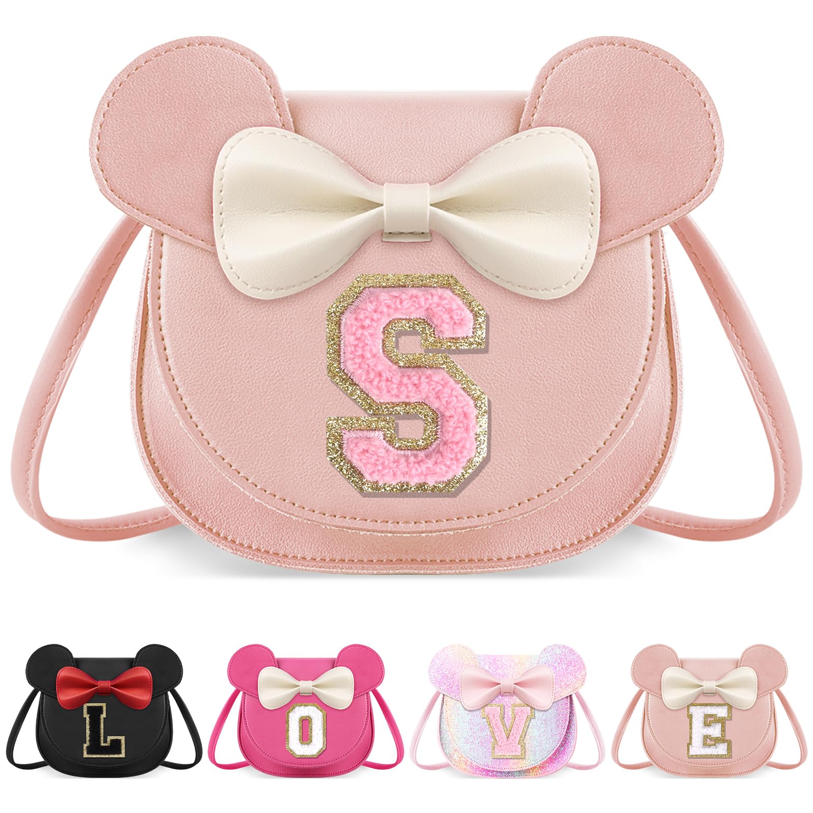 Little Girl Toddler Purse - Cute Mouse Ear Bow Crossbody Bag for 2-8 Year Olds - Birthday Gift