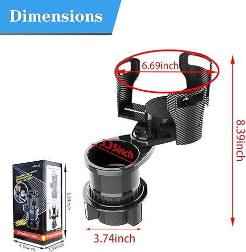 Miniatura 2 de Portavasos extensible ajustable para la mayoría de automóviles, camiones, SUV. Expansor de portavasos para tazas de café de cola, expansor de