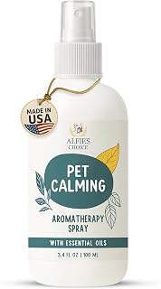 Alfie's Choice Calming Spray for Dogs & Cats - 3.4oz TSA-Friendly Lavender Valerian Mist for Travel, Crate, Vet Visits - Made in USA