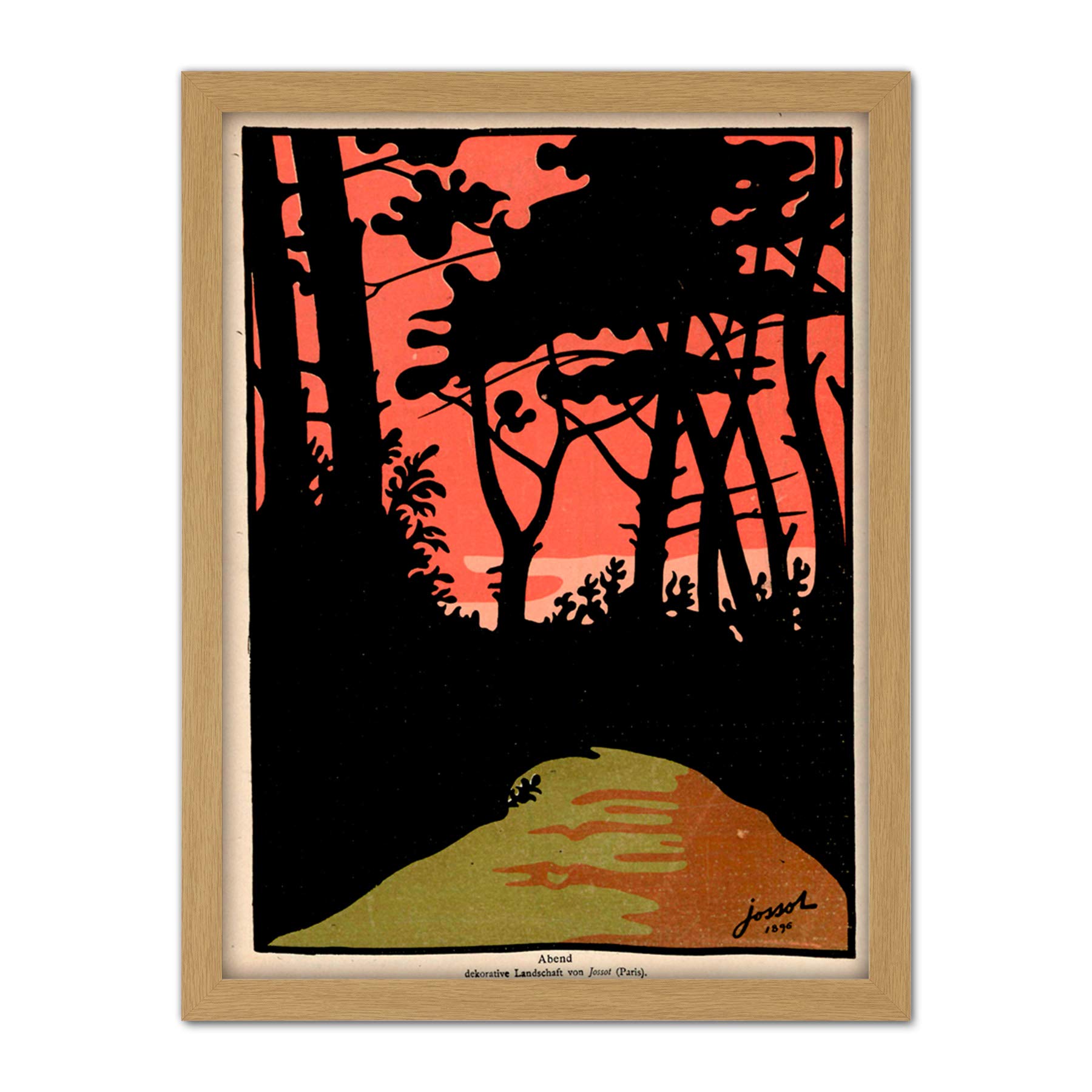 Wee Blue Coo Magazine Cover Jugend Silhouette Abstract Artwork Framed Wall Art Print 18X24 Inch