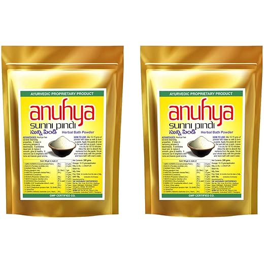 Anuhya Herbal Sunnipindi Scrub - Skin Care 500g x 2 Pack
