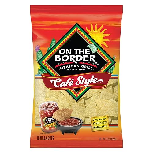 On The Border Café Style Tortilla Chips 11 oz (Paquete de 3)
