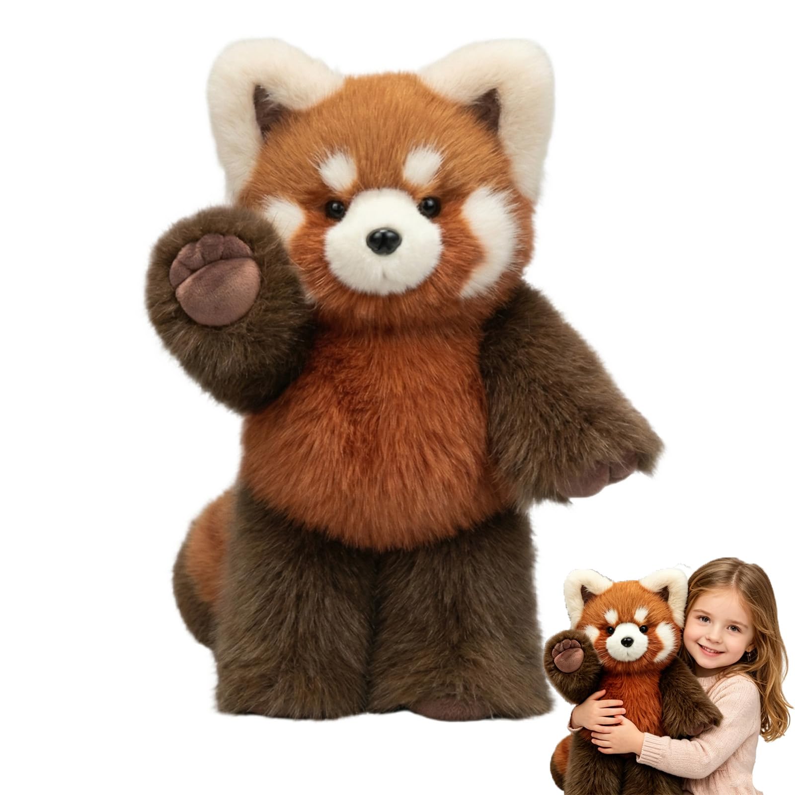 Peluche Panda - Peluche di Animali Rari Morbido - Cuscino da Abbraccio per Dormire, Bambola da Collezione a Forma di Panda in Stile Cartone Animato, Giocattolo per Bambini e Adulti