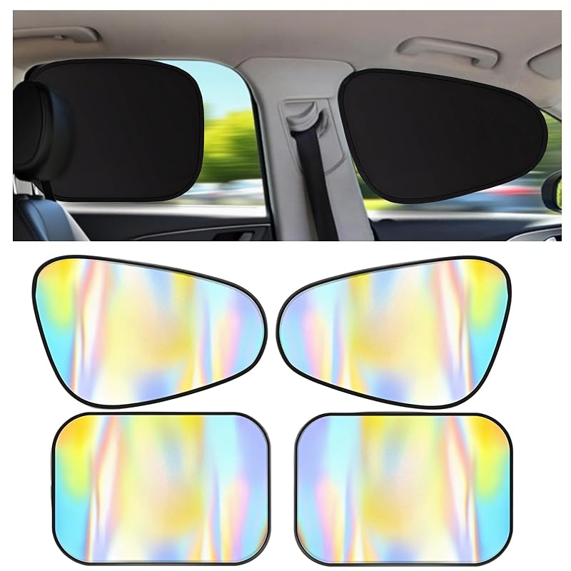 Protetor solar para janela lateral de carro com adesão eletrostática Laser I3DIDEA, 4 peças
