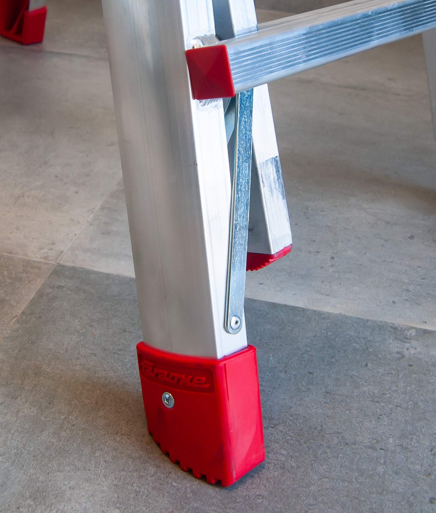 Faraone - Escalera de Aluminio - Escalera Telescópica TELES.T4-130x53x20 cm - 8+8 Peldaños - Incluye Estabilizadores - Escalera de Aluminio Multiusos - Altura Regulable - Muy Resistente y Estable