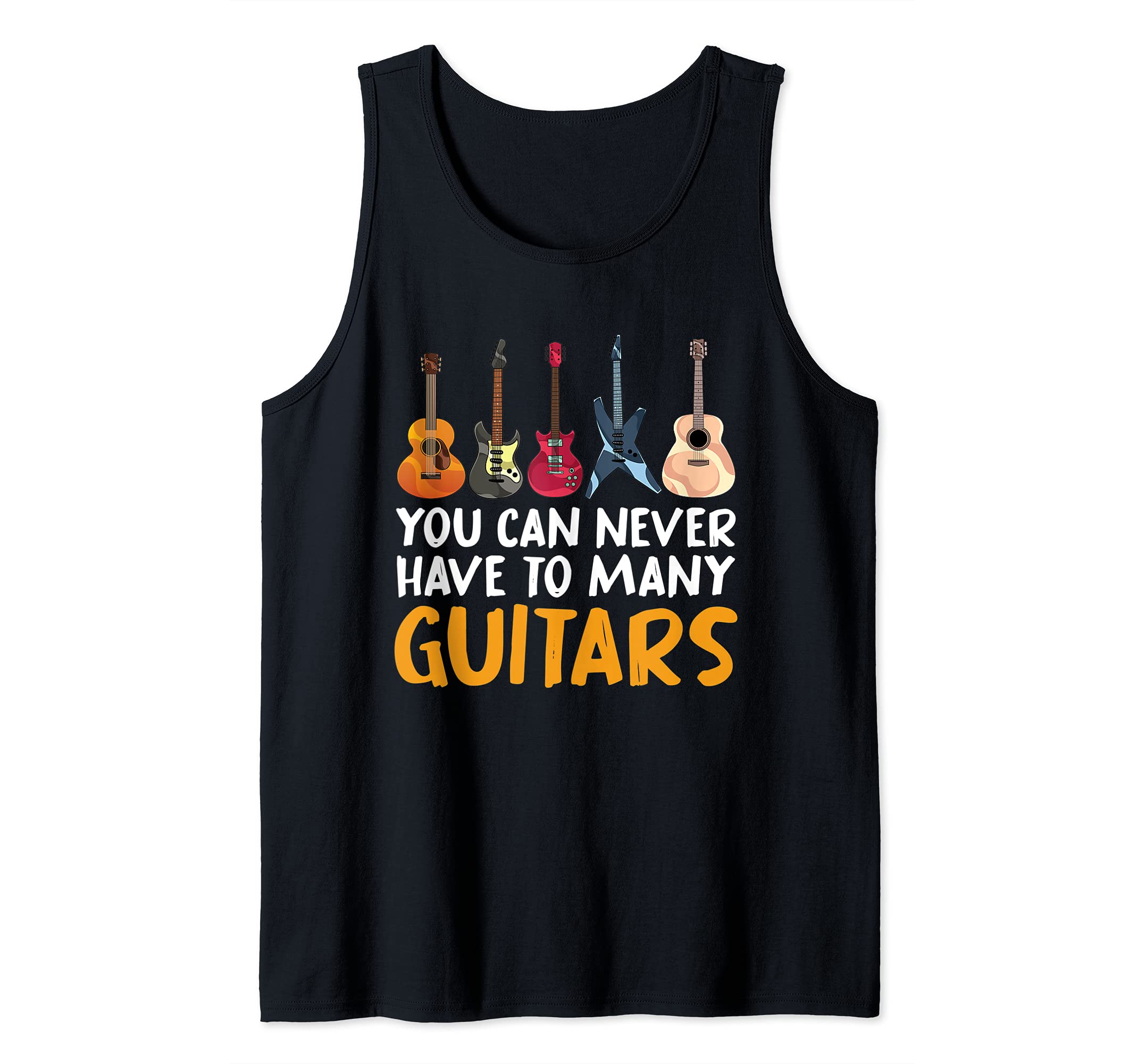 Funny Guitarist Acoustic Guitar Musician Electric Guitar Tank Top, Black