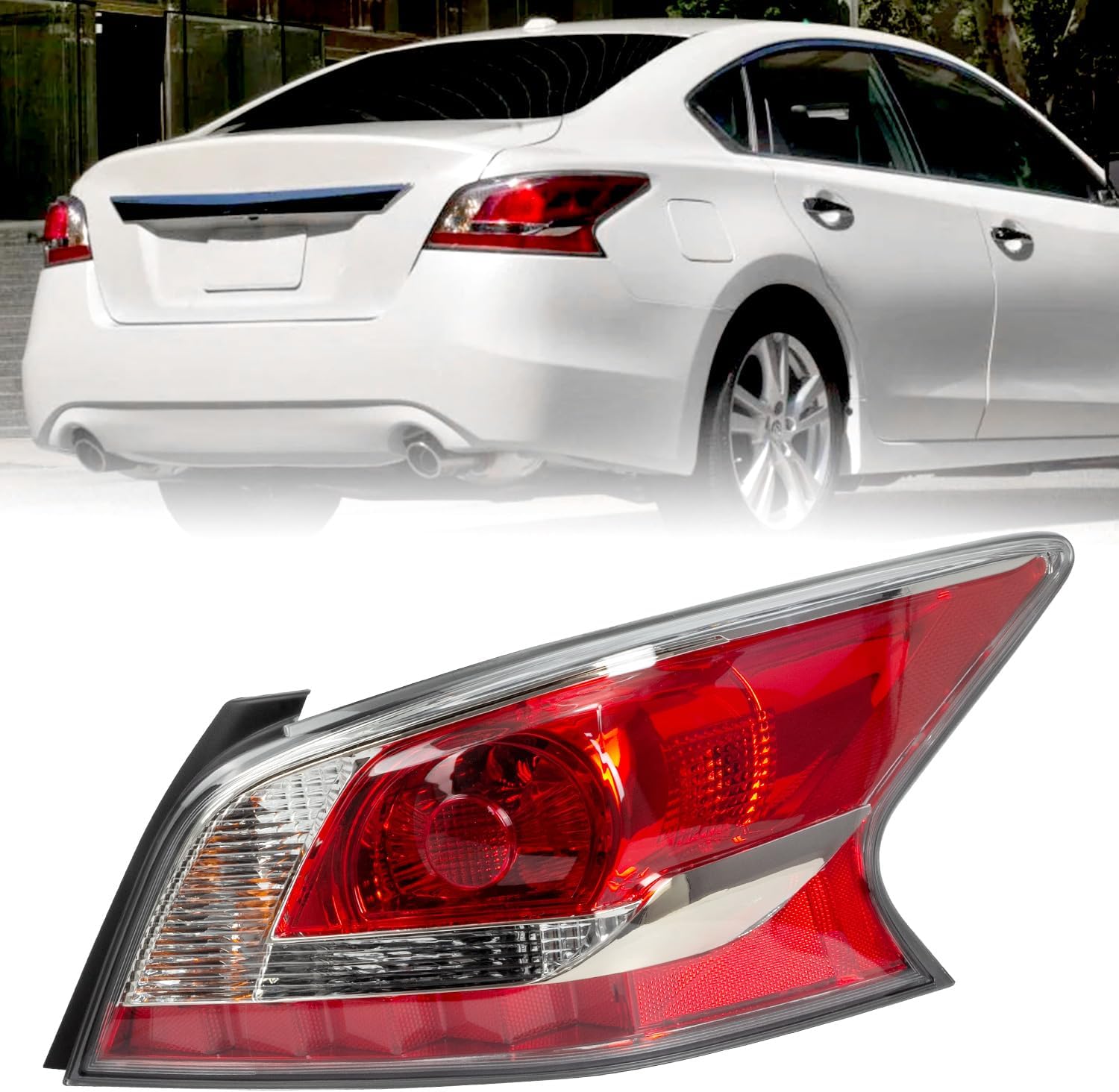 Tail Light Compatible with 2013 2014 2015 Nissan Altima Halogen Rear Brake Lamp Right Passenger Side Taillight Replaces NI2801195