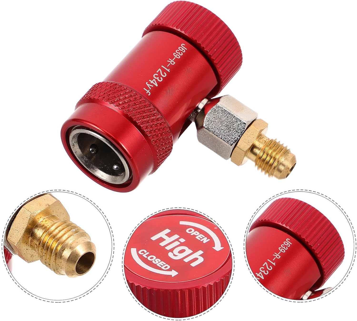 Quick Connect Aluminum Alloy R1234yf Ac Coupler Fitting for Vehicle Systems with High Pressure Valve Enhancing Efficiency and Recharge for Automotive Repair