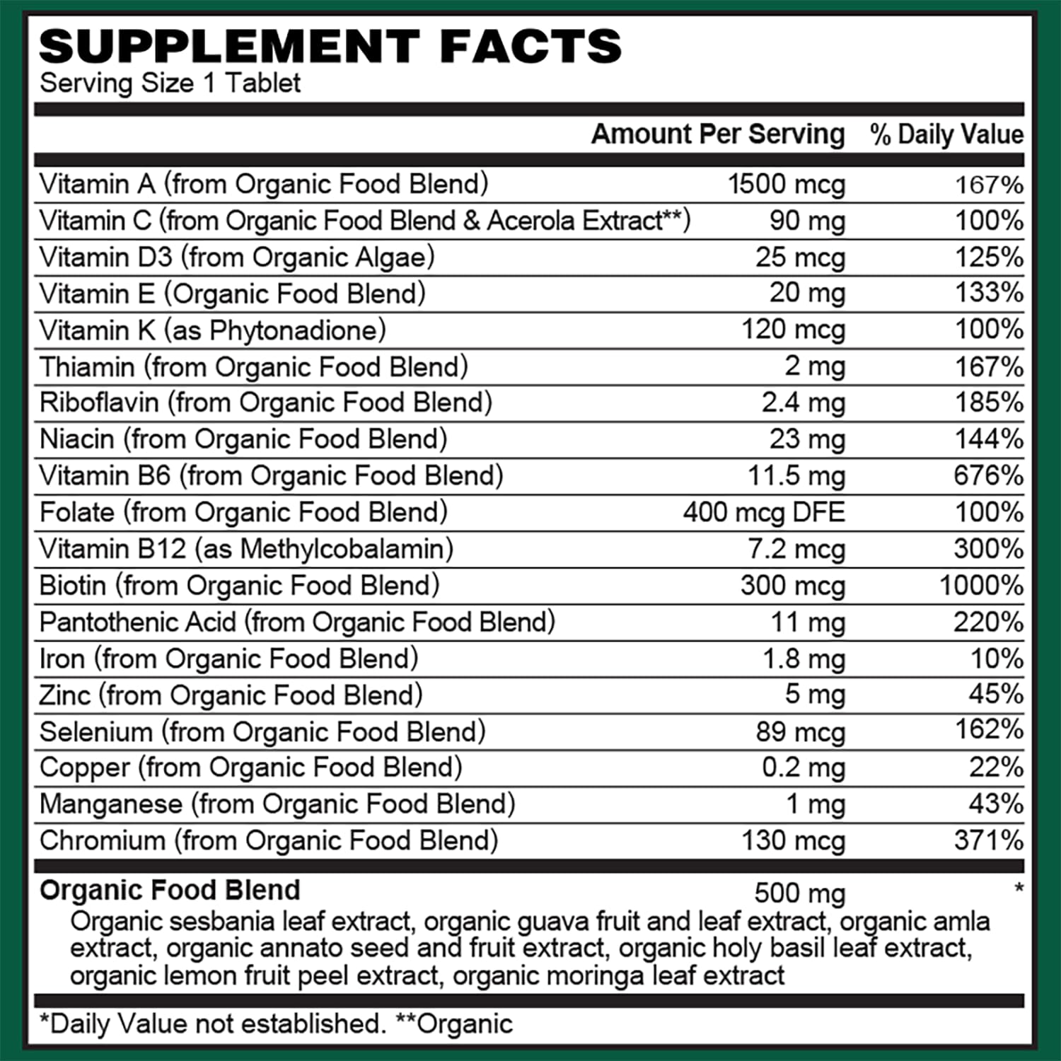 PlantFusion Organic Multivitamin for Men - One Daily Whole Food Blend Men's Multivitamin - Vegan, Non-GMO, Gluten Free & Dairy Free - 30 Tablets (1 Month Supply) — Amazon image 6