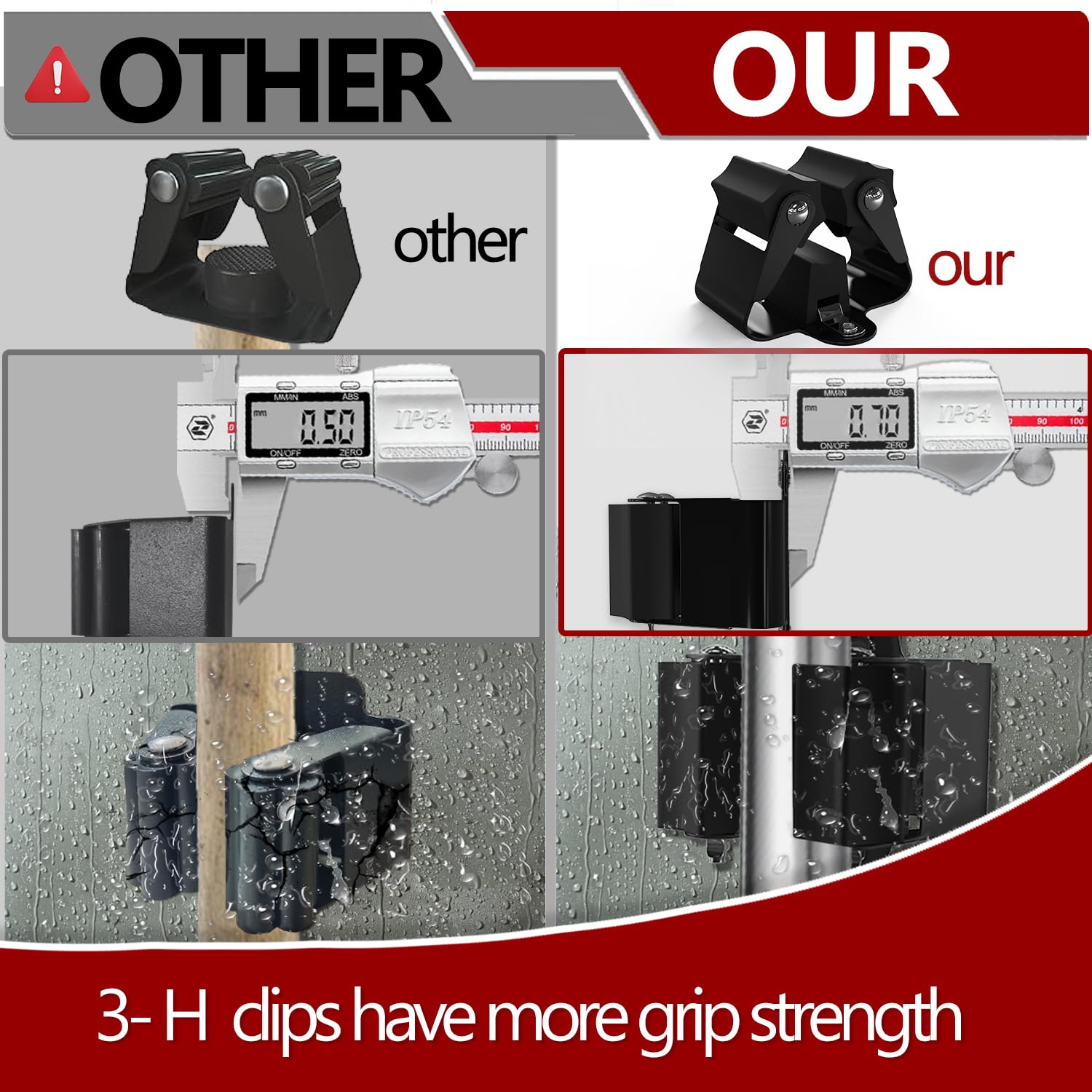 Support De Balai Multifonctionnel, Pince De Rangement Robuste Pour Balai, Clip D'outils De Nettoyage, Support Mural Pour Balai, Cuisine, Salle De Bain, Jardin (gris