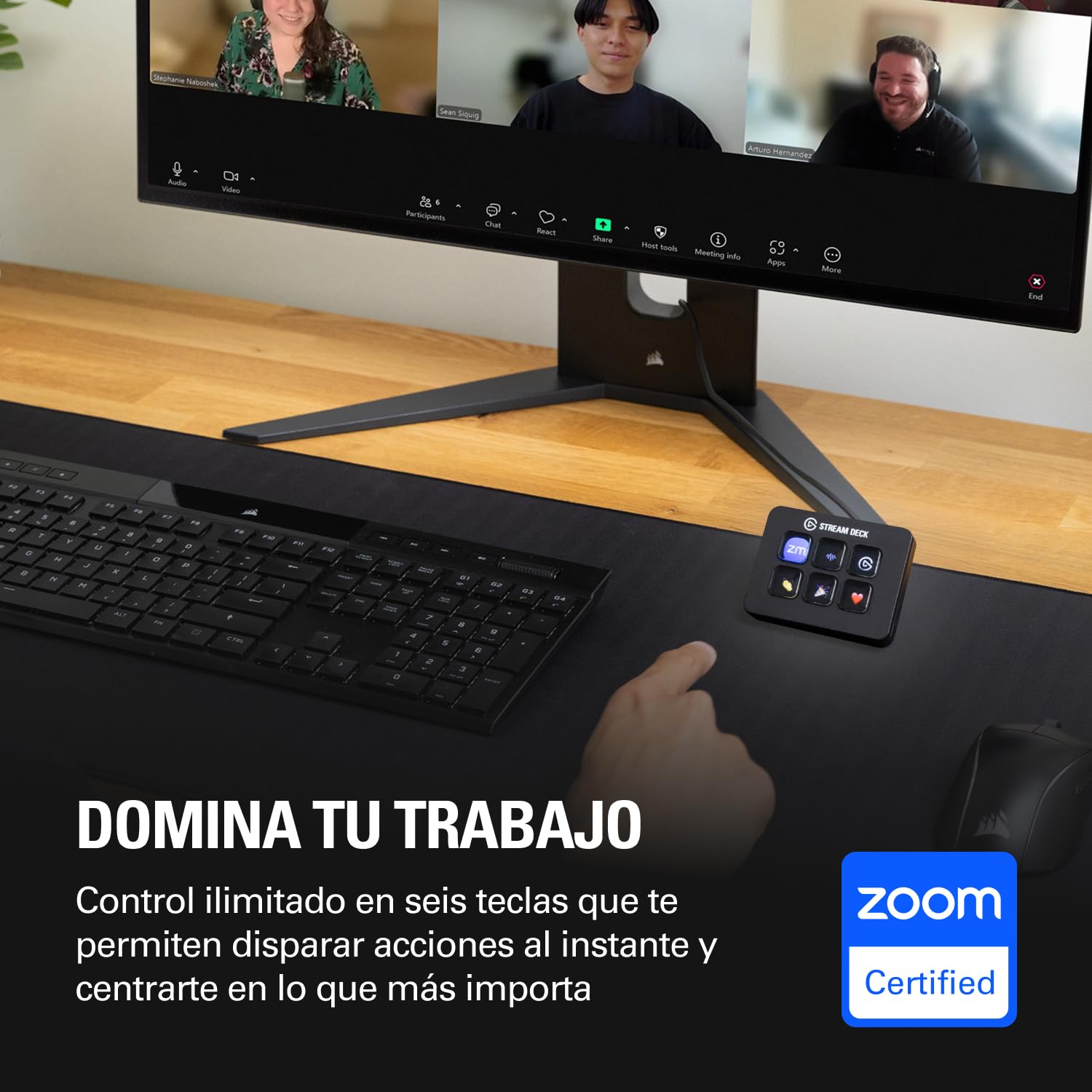 Elgato Stream Deck Mini – Controla Zoom, Teams, PowerPoint, MS Office etc., aumenta tu productividad con integración perfecta con las apps más usadas, crea atajos fácilmente, compatible con Mac y PC