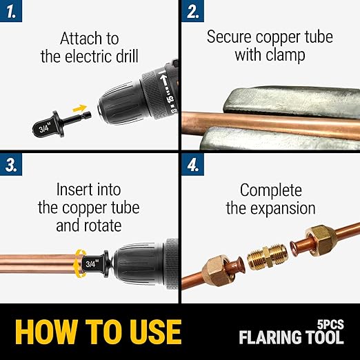 Juego de Herramientas de Ensanchado y Abocardado para Cobre HVAC, 11 Piezas miniatura 7