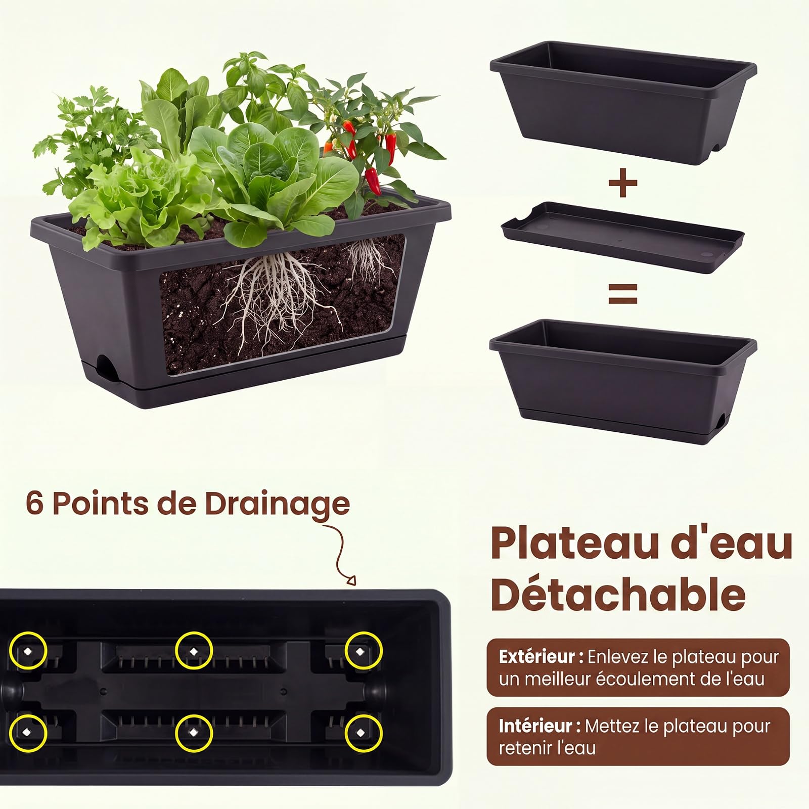 GYMAX Jardinière Surélevée Extérieur à 5 Niveaux avec Bacs Amovibles