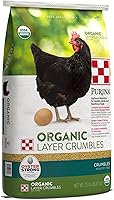 Purina Organic Non-GMO Layer Hen Feed Crumbles 35 lb - USDA Certified Chicken Feed for Healthy Hens & Eggs