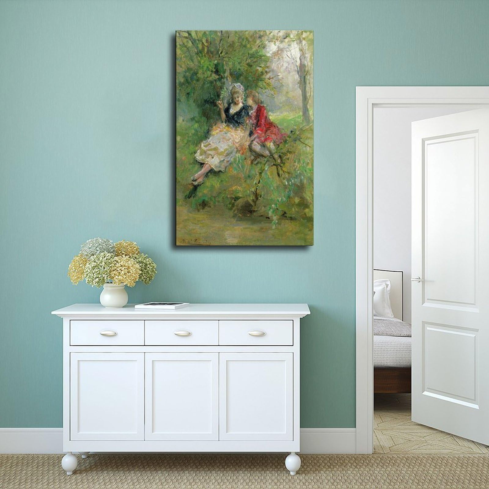 ANFOTCM Daniel Hernandez, kochankowie, kochankowie nad rzeką, płócienny plakat dekoracja sypialni, sport, krajobraz, biuro, pokój, dekoracja, prezent, 50 x 75 cm