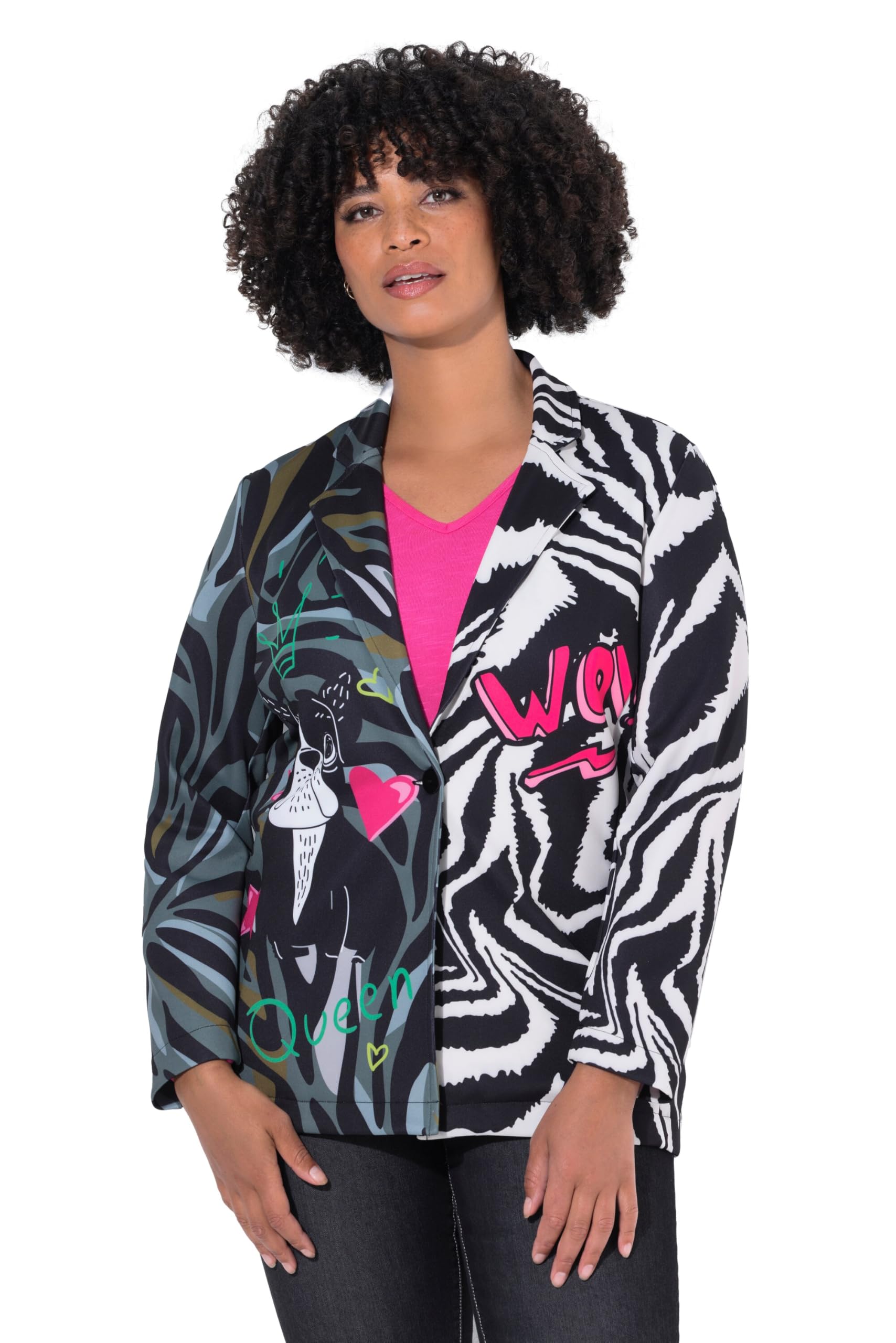 Angel of Style Damen große Größen Übergrößen Plus Size Blazer, Scuba, Basic Fit, Mustermix 843867