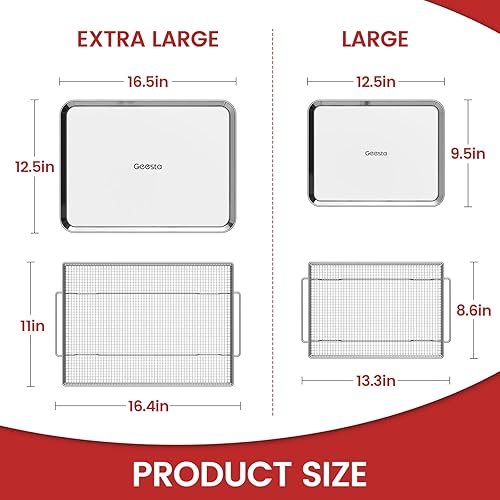 Miniatura 2 de Geesta Cesta para freidora de aire para horno con 50 recetas, 2 bandejas antiadherentes y cestas, accesorios para freidora de aire de acero