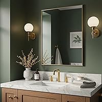 Vista 20 de Espejo de baño plateado de 20 x 36 pulgadas, espejo sin cobre, marco de aleación de aluminio, espejo rectangular montado en la pared, espejo moderno