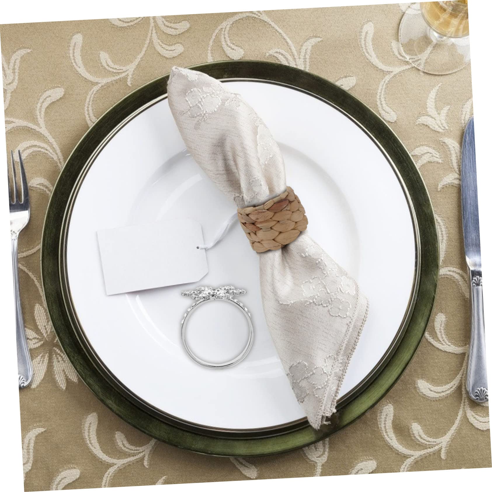 OUNONA 16stücke Weihnachts-Schneeflocken Serviettenringe Mit Strass Eleganter Napkin Holder Für Festliche Tischdekoration Für Weihnachten Und Besondere Anlässe Silberfarben