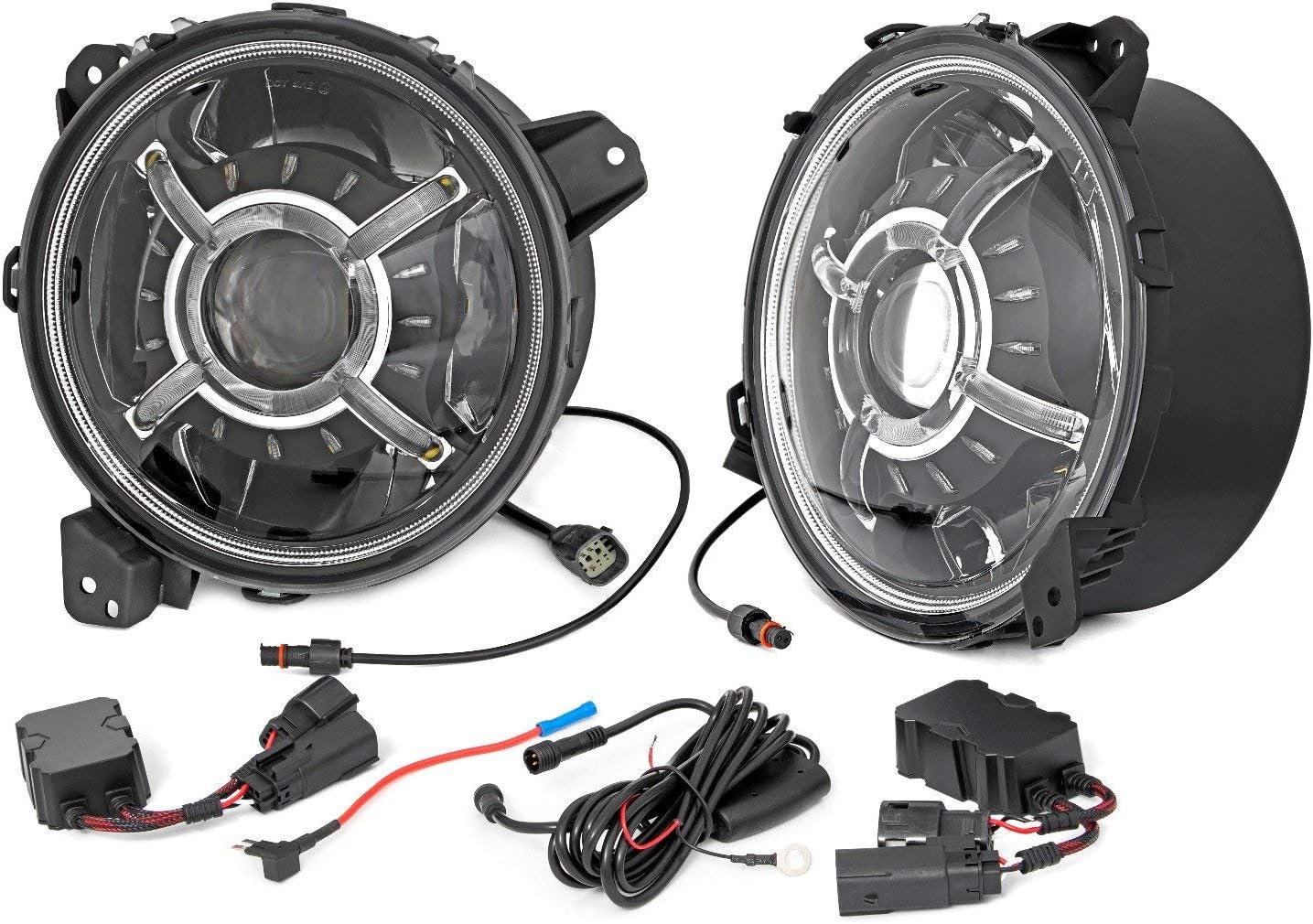 Rough Country LED Headlights 9" Round for 18-24 Jeep JL/JLU/Gladiator - RCH5100