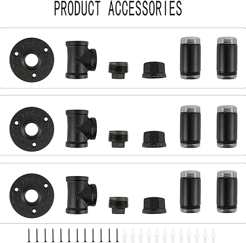 Miniatura 7 de Paquete de 3 ganchos industriales para batas y toallas de hierro para colgar en la pared, accesorios de baño, estilo rústico, vintage, resistente,