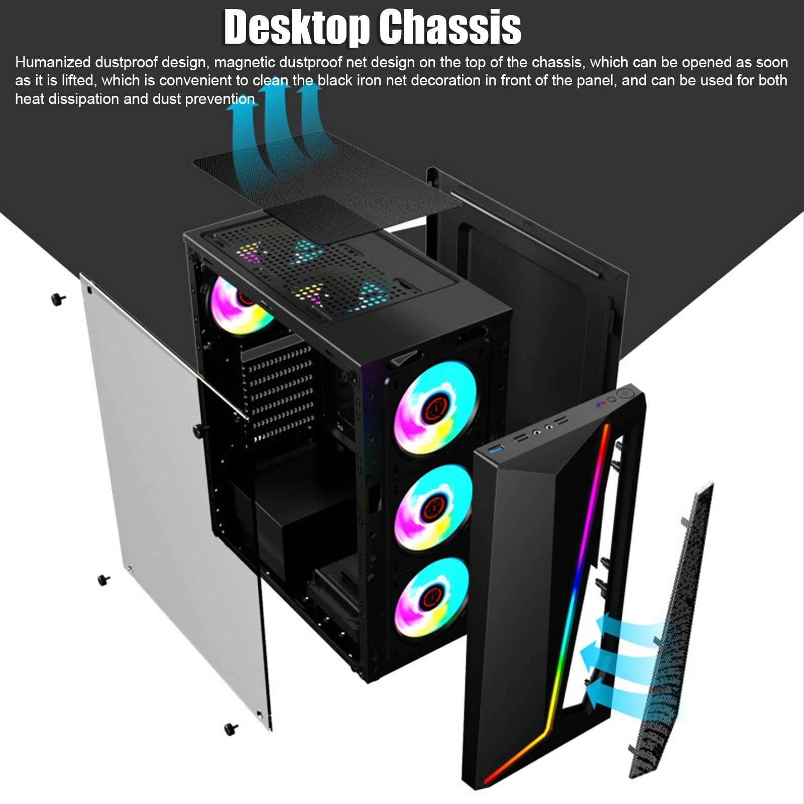 Amazon | ミドルタワー PCケース デスクトップシャーシ 高速転送速度