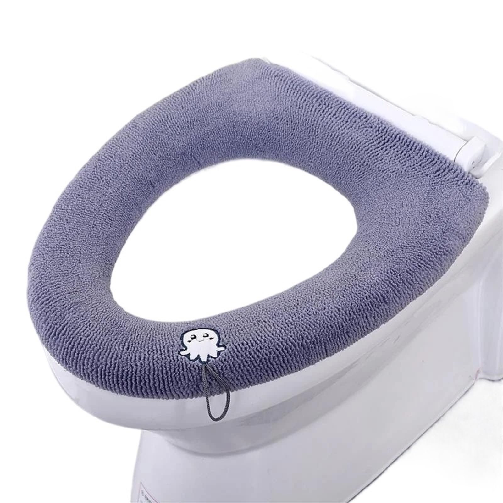 PADGCNOR Soft Toilet Seat Cushion Thicker Bathroom Toilet Seat Cover Pads - Soft Warmer Cushion Stretchable Washable Cloth(Dark grey)