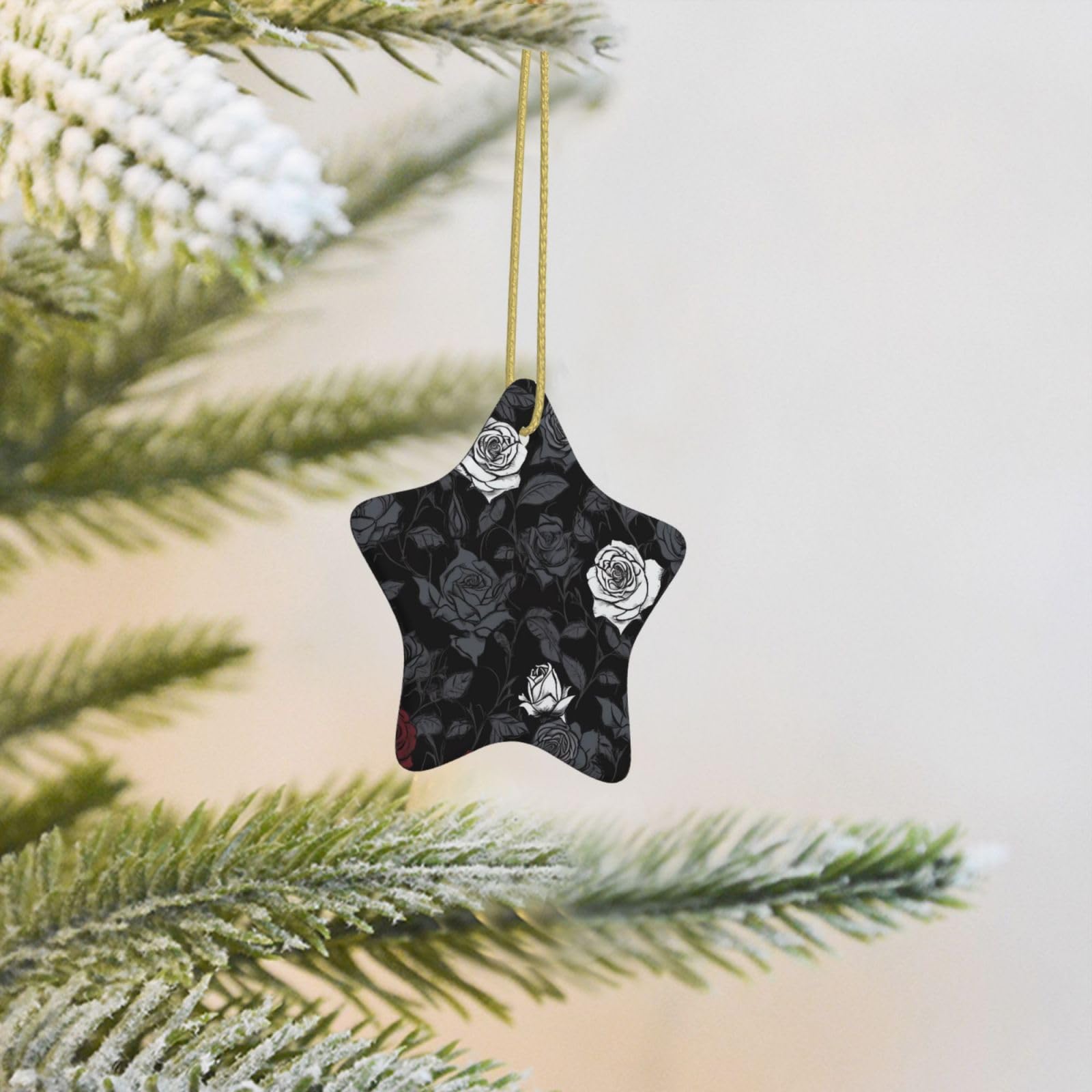 Christmas Tree Decoration Hanging Star Ornament Rose Gothic Ceramic Ornaments Christmas Tree Decorations Star Pendants for Xmas Tree Winter New Year Wedding Party Supplies
